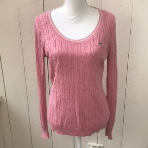 Pink Lacoste ribbed sweater